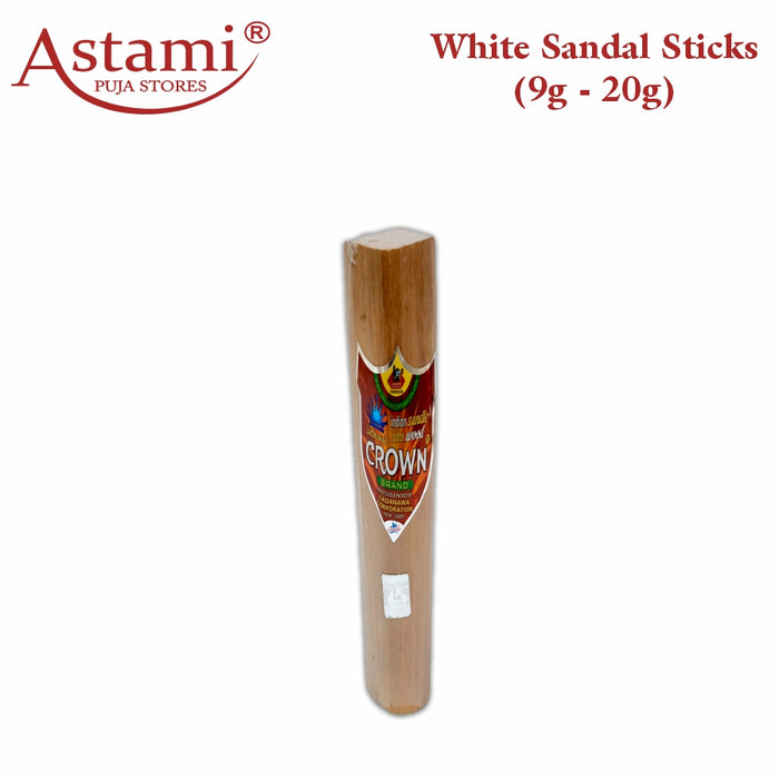 Mayasmatic Original white Sandalwood Sticks Scented Processed Natural Chandan | Wood Lakdi for Pooja, Tilak, Havan & Beauty (9-20 Grams)