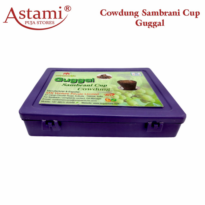 Mayasmatic Guggal Cowdung Sambrani Cups Pack of 12 dhoop Cups for Home Pooja | Natural Herbal Instant Sambrani Cups | Guggal Sambrani Dhoop Cups