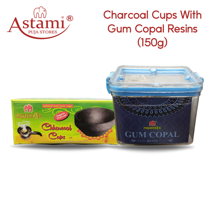 Organic Charcoal Cups with Natural Copal Resins | Sambrani Cups for Pooja & Multipurpose Use