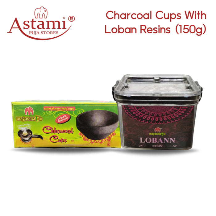 Organic Charcoal Cups with Natural Loban Resins | Sambrani Cups for Pooja & Multipurpose Use