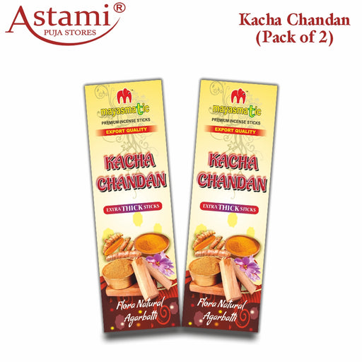 Mayasmatic Astami Kacha Chandan MRP 80 Extra Thick Premium Incense Dhoop Sticks Astami Pooja Store SMJ Venture Kolkata_Pack of 2