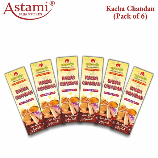 Mayasmatic Astami Kacha Chandan MRP 80 Extra Thick Premium Incense Dhoop Sticks Astami Pooja Store SMJ Venture Kolkata_Pack of 6