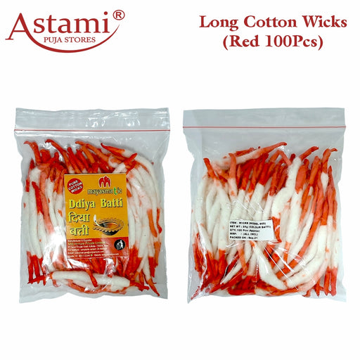 Long Red Cotton Wicks (Red 100Pcs) Astami Puja Store SMJ Venture Pvt Ltd Kolkata