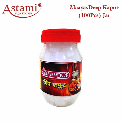 Maayasdeep Camphor 100 Pcs Jar Square Tablet Astami Pooja Store SMJ Venture Kolkata