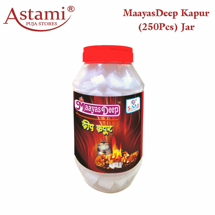 Maayasdeep Camphor 250Pcs Jar Square Tablet Astami Pooja Store SMJ Venture Kolkata