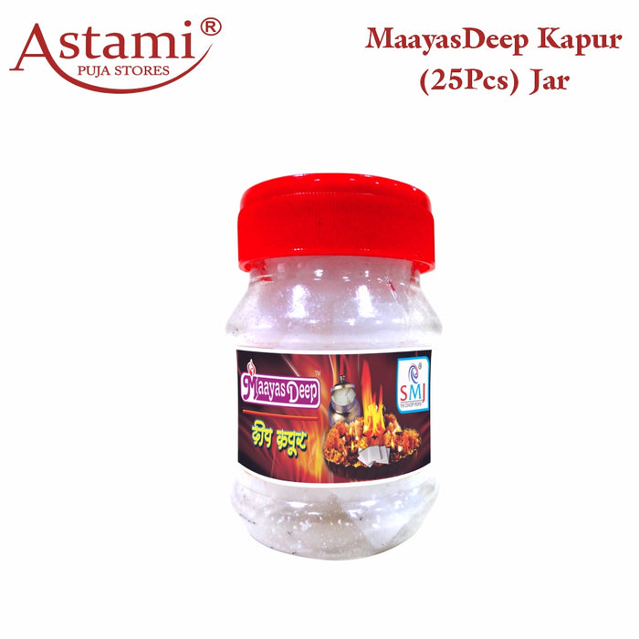 Maayasdeep Camphor 25 Pcs Jar Square Tablet Astami Pooja Store SMJ Venture Kolkata