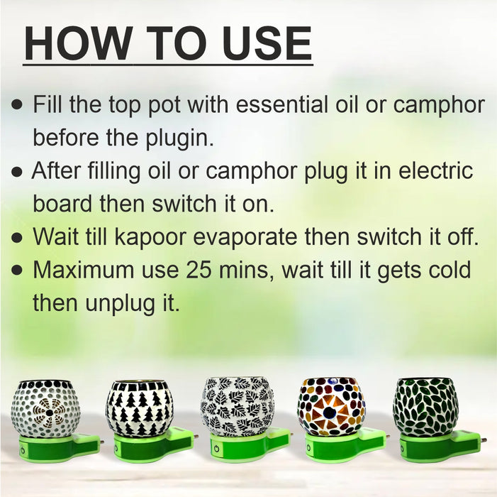 Mayasmatic_Bhimseni_Camphor_and_Night_Lamp_Diffuser_Green_Base_AstamiPujaStore_SMJVenturePvtLtd_Kolkata