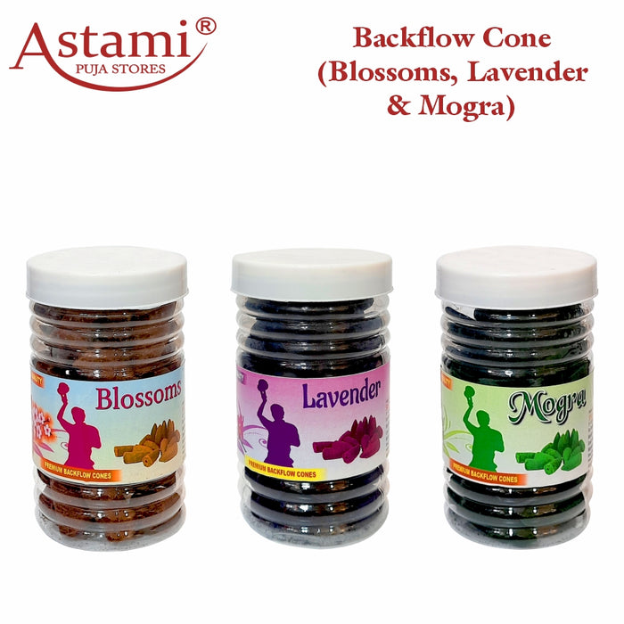 Mayasmatic Natural Backflow Incense Cones Combo of 3 Pack | 3 fragrances Blossom, Lavender, & Mogra Will Mesmerizing the Environment