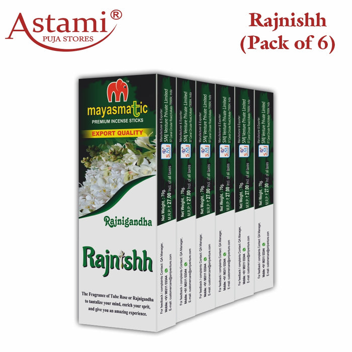 Mayasmatic Rajanigandhas Agarbatti Incense Box (Pack of 6) | | Daily Use for Religious Purpose or as Home Fragrances |