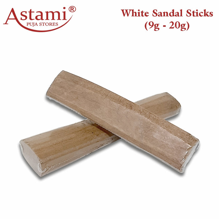 Mayasmatic Original white Sandalwood Sticks Scented Processed Natural Chandan | Wood Lakdi for Pooja, Tilak, Havan & Beauty (9-20 Grams)