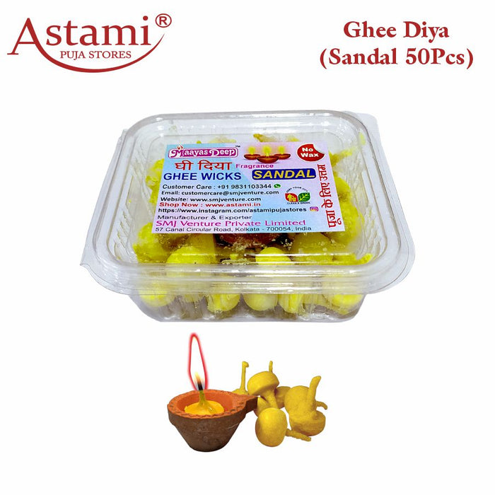 Mayasmatic_Sandal_Ghee_Diya_Big_50_Pcs_Astami_Puja_Store_SMJ_Venture_Pvt_Ltd