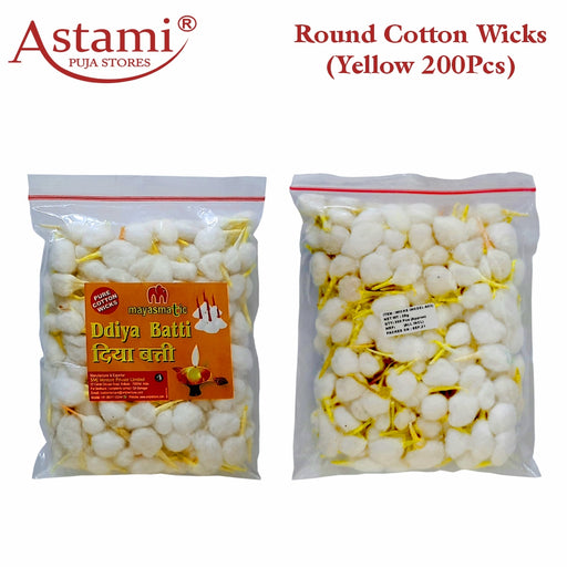 Round Yellow Cotton Wicks (Yellow 200Pcs) Astami Puja Store SMJ Venture Pvt Ltd Kolkata