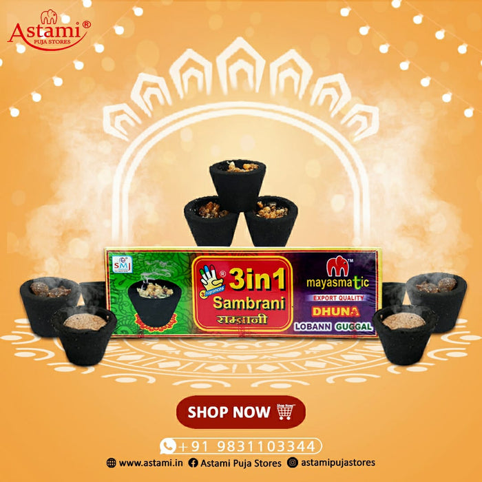 Mayasmatic 3 in 1 Sambrani Cup Astami Puja Store SMJ Venture Pvt Ltd